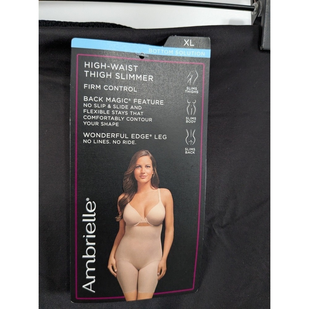 Ambrielle Womens Firm Control High Waist Thigh Slimmer‎ Back Magic Shapewear XL